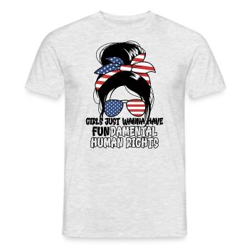 M�dchen wollen nur grundlegende Menschenrechte hab - Männer T-Shirt - Grau meliert - Vorne - AI Model Male 178 dark (178cm)