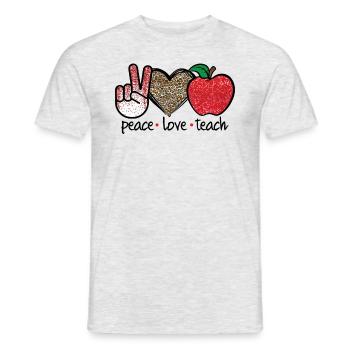 Friedensliebe bei Schullehrer zur�ckgebracht - Männer T-Shirt - Grau meliert - Vorne - AI Model Male 178 dark (178cm)