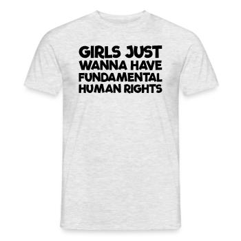 M�dchen wollen nur grundlegende Menschenrechte hab - Männer T-Shirt - Grau meliert - Vorne - AI Model Male 178 dark (178cm)