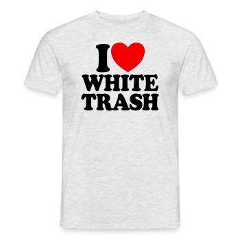 Ich liebe wei�en M�ll lustige Redneck -Herz wei�er - Männer T-Shirt - Grau meliert - Vorne - AI Model Male 178 dark (178cm)