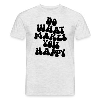 Tu, was dich gl�cklich macht - Männer T-Shirt - Grau meliert - Vorne - AI Model Male 178 dark (178cm)