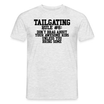 Lustige Tailgating -Regeln prahlen nicht mit Ihren - Männer T-Shirt - Grau meliert - Vorne - AI Model Male 178 dark (178cm)