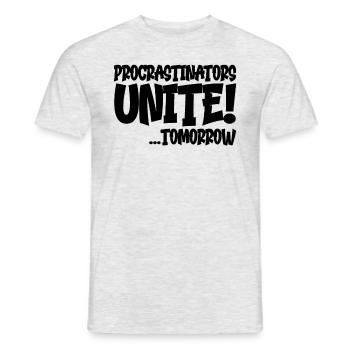 Zauderer vereinen sich morgen auf Z�gern - Männer T-Shirt - Grau meliert - Vorne - AI Model Male 178 dark (178cm)