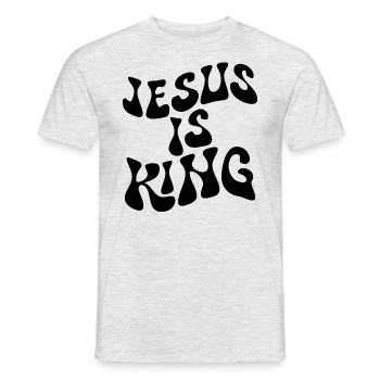 Jesus ist K�nig Christian Glaube inspirierende Jes - Männer T-Shirt - Grau meliert - Vorne - AI Model Male 178 dark (178cm)