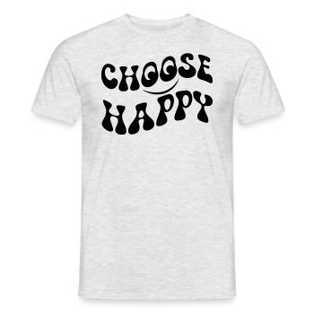W�hlen Sie Happy Smile Face Motivate Inspire Happy - Männer T-Shirt - Grau meliert - Vorne - AI Model Male 178 dark (178cm)