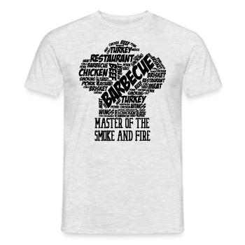 Meister des Rauch- und Feuergrills BBQ -M�nner - Männer T-Shirt - Grau meliert - Vorne - AI Model Male 178 dark (178cm)