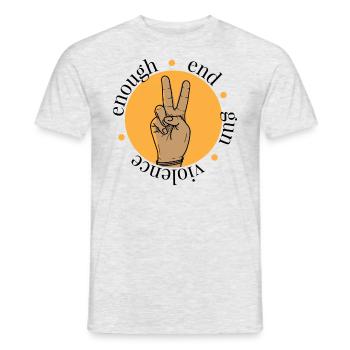 Genug Ende Waffengewalt Friedenszeichen Ende Gewal - Männer T-Shirt - Grau meliert - Vorne - AI Model Male 178 dark (178cm)
