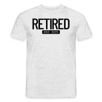 Pensionierter Est. 2023 Arbeit Ruhestand lustiger - Männer T-Shirt - Grau meliert - Vorne - AI Model Male 178 dark (178cm)