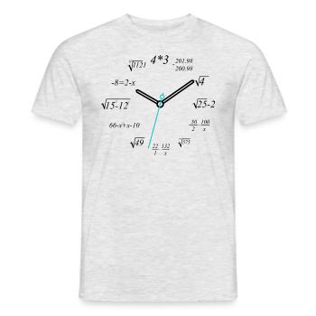 Mathematikuhr Nerdy Math Teacher �ler Mathemati - Männer T-Shirt - Grau meliert - Vorne - AI Model Male 178 dark (178cm)