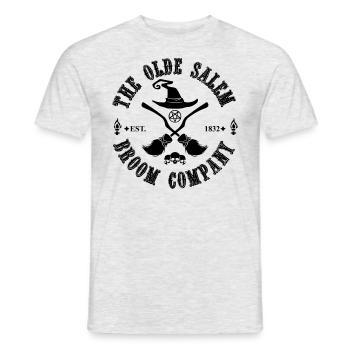 Die Olde Salem Broom Company Est 1832 Salem Witch - Männer T-Shirt - Grau meliert - Vorne - AI Model Male 178 dark (178cm)
