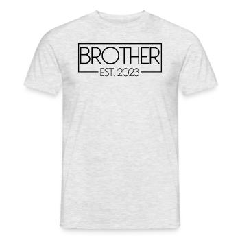 Bruder Est. 2023 neuer gr��erer Bruder Geschenk Br - Männer T-Shirt - Grau meliert - Vorne - AI Model Male 178 dark (178cm)
