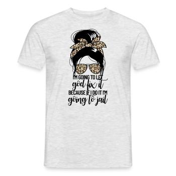 Ich werde Gott das unordentliche Br�tchen von Frau - Männer T-Shirt - Grau meliert - Vorne - AI Model Male 178 dark (178cm)