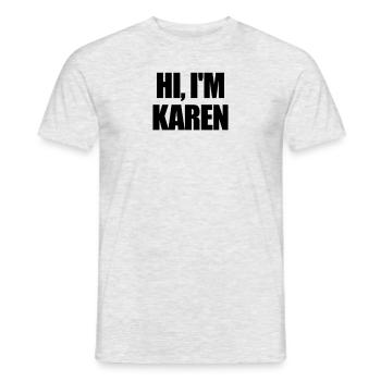 Hallo, ich bin Karen Funny Halloween Matching Hall - Männer T-Shirt - Grau meliert - Vorne - AI Model Male 178 dark (178cm)