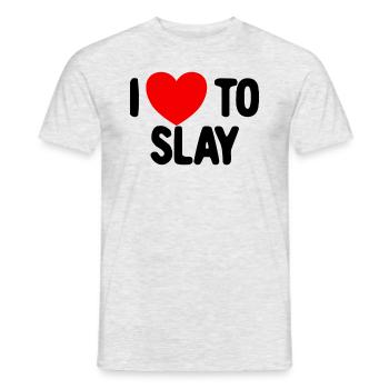 Ich liebe es, M�dchen Motivation zu t�ten, FrauenT - Männer T-Shirt - Grau meliert - Vorne - AI Model Male 178 dark (178cm)