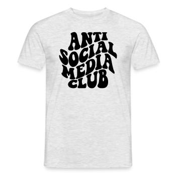 Anti -Social -Media -Club - Männer T-Shirt - Grau meliert - Vorne - AI Model Male 178 dark (178cm)