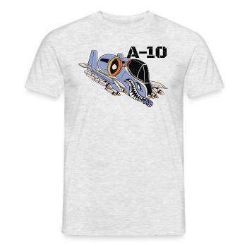 A-10 Warthog Milit�rflugzeug A10 Thunderbird A10 - Männer T-Shirt - Grau meliert - Vorne - AI Model Male 178 dark (178cm)