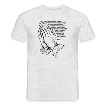 Beten - Vater unser im Himmel - Gebet - Männer T-Shirt - Grau meliert - Vorne - AI Model Male 178 dark (178cm)