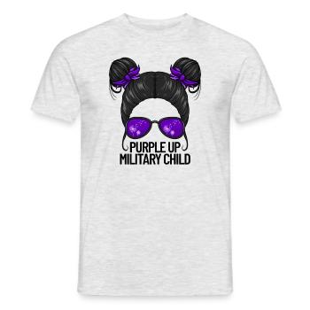 Violet jusqu’à l’enfant militaire Lwenzahn chaotique Br - T-shirt homme - gris chiné - Devant - AI Model Male 178 dark (178cm)
