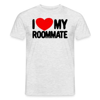 Ich liebe mein Mitbewohner rotes Herz Ich liebe me - Männer T-Shirt - Grau meliert - Vorne - AI Model Male 178 dark (178cm)