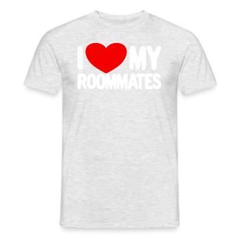 Ich liebe meine Mitbewohner rotes Herz Ich liebe m - Männer T-Shirt - Grau meliert - Vorne - AI Model Male 178 dark (178cm)