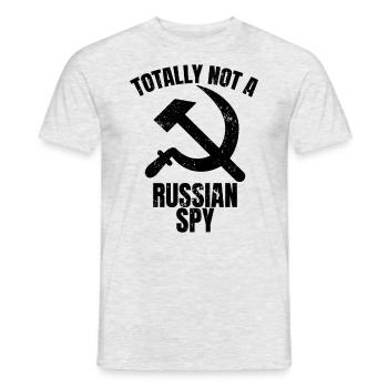 Ganz, keine russische Spionage Russische Flagge, k - Männer T-Shirt - Grau meliert - Vorne - AI Model Male 178 dark (178cm)