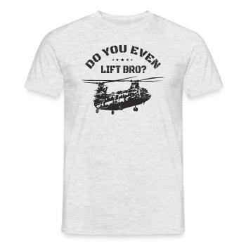 Heben Sie sogar, Bruder lustig CH47 Hubschrauber C - Männer T-Shirt - Grau meliert - Vorne - AI Model Male 178 dark (178cm)