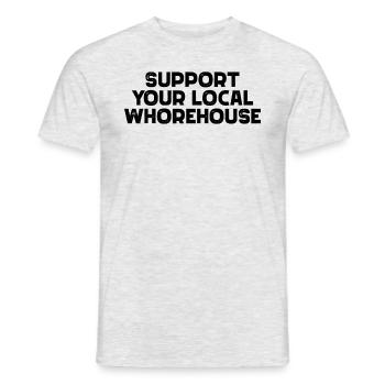 Unterst�tzen Sie Ihr lokales Horehouse - Männer T-Shirt - Grau meliert - Vorne - AI Model Male 178 dark (178cm)