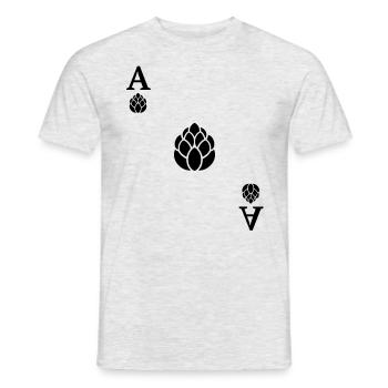 Hopfen ist Trumpf - Bier - As - Spielkarte - Männer T-Shirt - Grau meliert - Vorne - AI Model Male 178 dark (178cm)