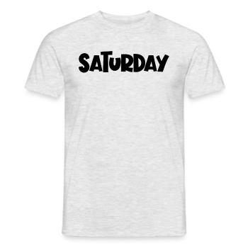 Samstag der Woche minimalistischer lustiger Samsta - Männer T-Shirt - Grau meliert - Vorne - AI Model Male 178 dark (178cm)