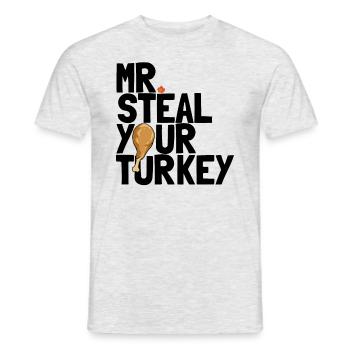 Mr Steal Ihre Truthahnjungen Kleinkind Thanksgivin - Männer T-Shirt - Grau meliert - Vorne - AI Model Male 178 dark (178cm)