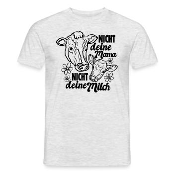 Nicht deine Mama nicht deine Milch - Kuh - vegan - Männer T-Shirt - Grau meliert - Vorne - AI Model Male 178 dark (178cm)