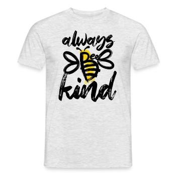 Always Be Nice - Bee - Abstract - Graphic Art - Men's T-Shirt - heather grey - Front - AI Model Male 178 dark (178cm)