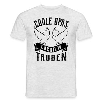 Coole Opas - Brieftauben Taubenzüchter - Männer T-Shirt - Grau meliert - Vorne - AI Model Male 178 dark (178cm)