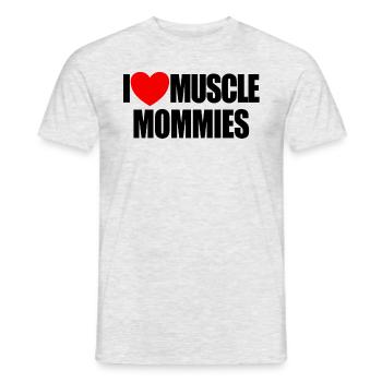 Ich liebe Muskelmamies Red Heart Muskel Mommies - Männer T-Shirt - Grau meliert - Vorne - AI Model Male 178 dark (178cm)