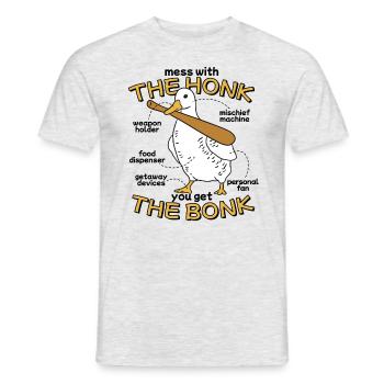 Mach dich mit dem Hupen an, du bekommst das Bonk G - Männer T-Shirt - Grau meliert - Vorne - AI Model Male 178 dark (178cm)
