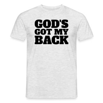 Gott hat meinen R�cken christlicher Glauben Gl�ubi - Männer T-Shirt - Grau meliert - Vorne - AI Model Male 178 dark (178cm)