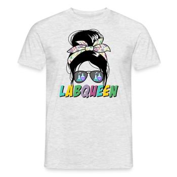 Labor Queen Messy Bun Women's Science Lab Week - Männer T-Shirt - Grau meliert - Vorne - AI Model Male 178 dark (178cm)