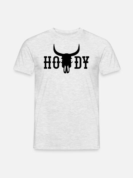 Howdy Cow Skull Western Cowboy Rodeo Howdy Howdy - Männer T-Shirt - Grau meliert
