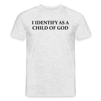 Ich identifiziere mich als Kind Gottes christliche - Männer T-Shirt - Grau meliert - Vorne - AI Model Male 178 dark (178cm)