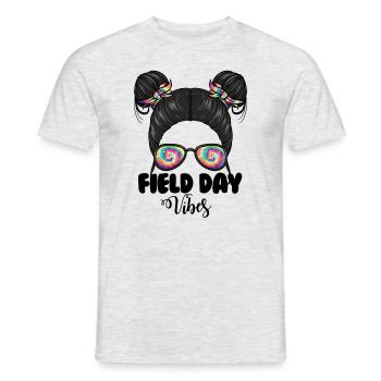 Messy Bun Girl Field Day Vibes Messy Bun Girls - Männer T-Shirt - Grau meliert - Vorne - AI Model Male 178 dark (178cm)