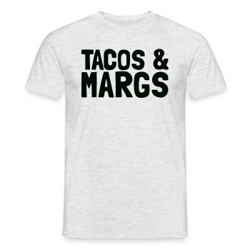 Tacos und Margs lustige Fiesta Margaritas Tacos - Männer T-Shirt - Grau meliert - Vorne - AI Model Male 178 dark (178cm)