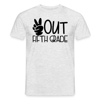 Frieden aus der f�nften Klasse Graduation FriedenH - Männer T-Shirt - Grau meliert - Vorne - AI Model Male 178 dark (178cm)