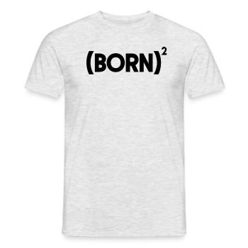 Born Squared Taufen Christian Born Wander - Männer T-Shirt - Grau meliert - Vorne - AI Model Male 178 dark (178cm)