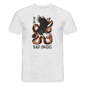 Bad Omens Eagle und Snake Japaner Anime Bad Omens - Männer T-Shirt - Grau meliert - Vorne - AI Model Male 178 dark (178cm)