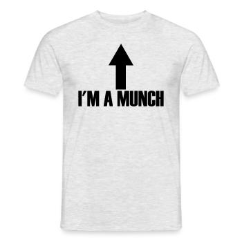 Ich bin ein Munch -Pfeil, der lustig erwachsenen H - Männer T-Shirt - Grau meliert - Vorne - AI Model Male 178 dark (178cm)
