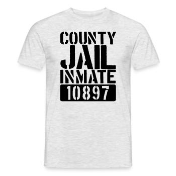 County Gef�ngnis Insasse lustiges Gef�ngnis Hallow - Männer T-Shirt - Grau meliert - Vorne - AI Model Male 178 dark (178cm)
