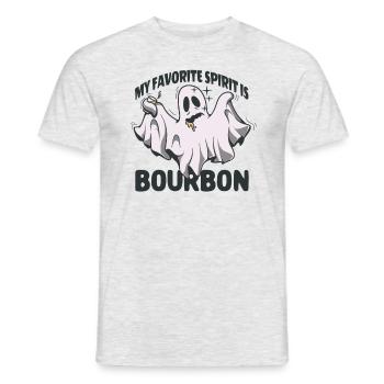 Mein Lieblingsgeist ist Bourbon Halloween Ghost - Männer T-Shirt - Grau meliert - Vorne - AI Model Male 178 dark (178cm)