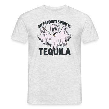 Mein Lieblingsgeist ist Tequila Halloween Ghost - Männer T-Shirt - Grau meliert - Vorne - AI Model Male 178 dark (178cm)