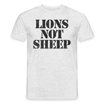 Lions not sheep Anti-wich no sheep lionsLions - Men's T-Shirt - heather grey - Front - AI Model Male 178 dark (178cm)