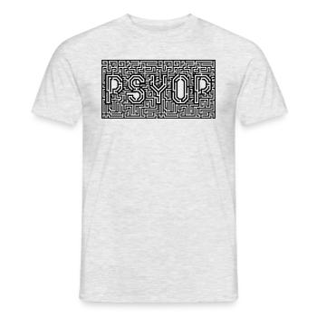 Psyop Mind Maze Information Warfare Psyop - Männer T-Shirt - Grau meliert - Vorne - AI Model Male 178 dark (178cm)